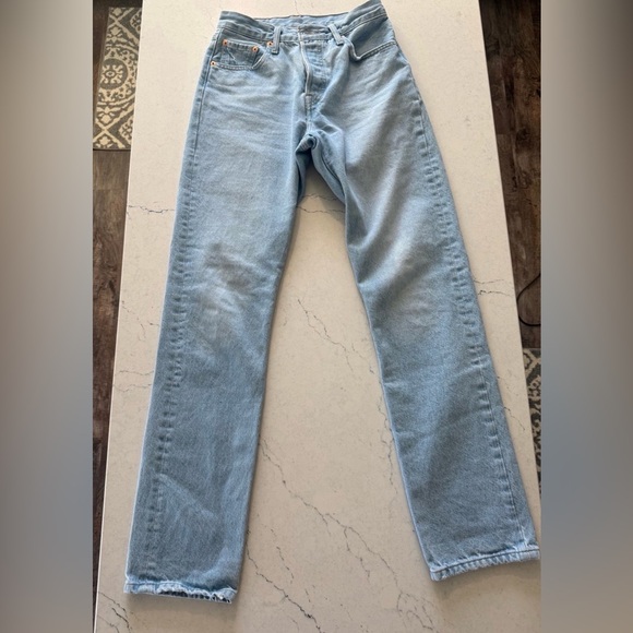 Levi's 501 Light Blue High Rise Women Jeans 25 button fly - Picture 1 of 7